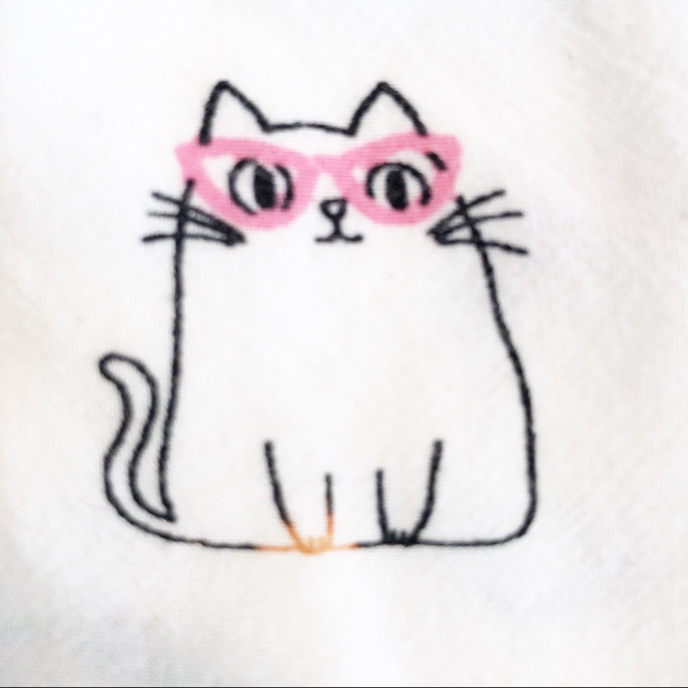 Justice Girl's Cats with Glasses Button & Tie Top - Picture 5 of 8